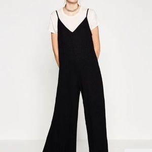 ZARA Wide Leg Ribbed Jumpsuit